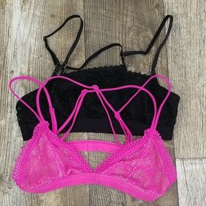 VS and Aerie Lace Bralette Set / Bundle